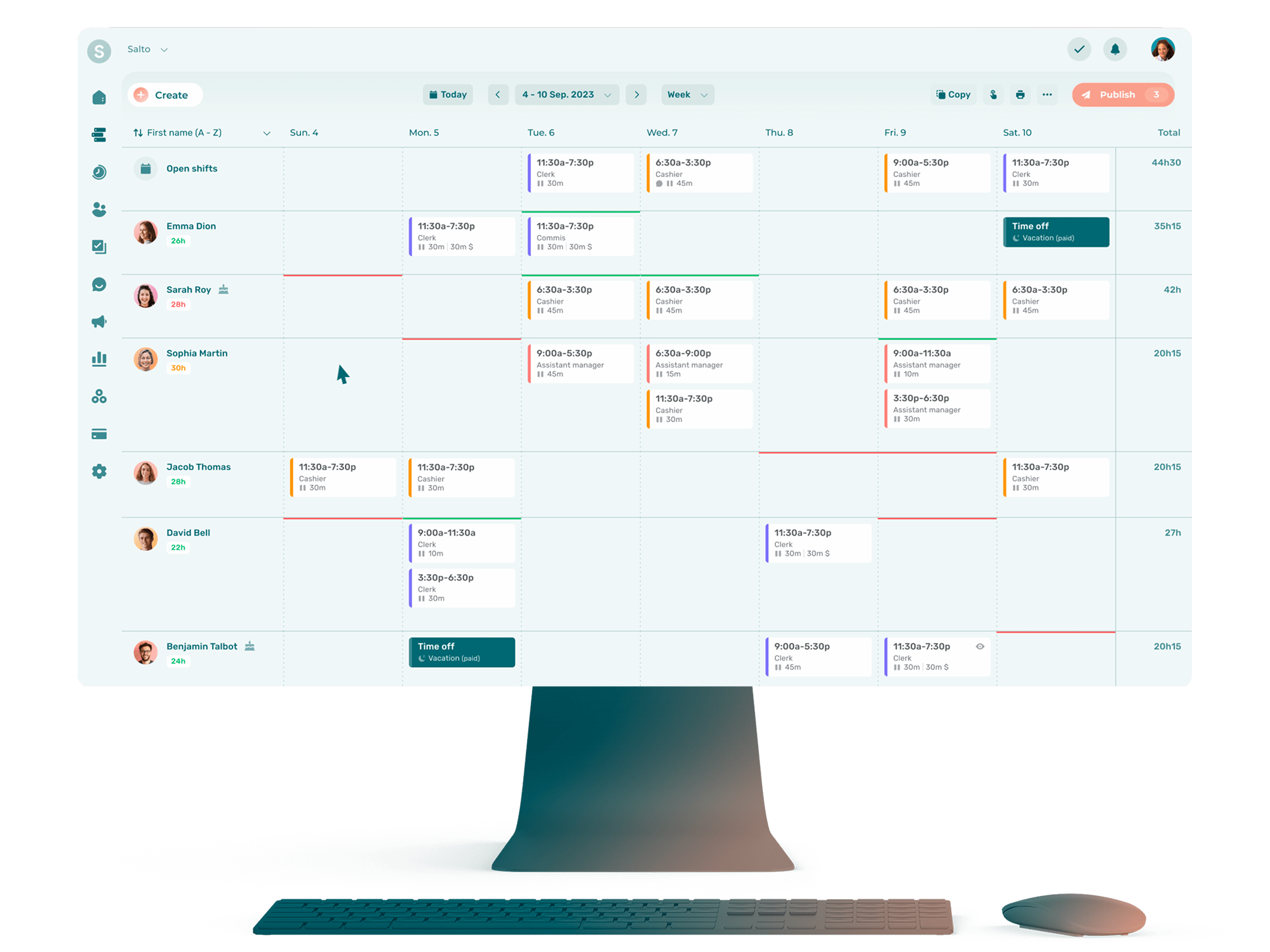 Online workforce management for shift managers