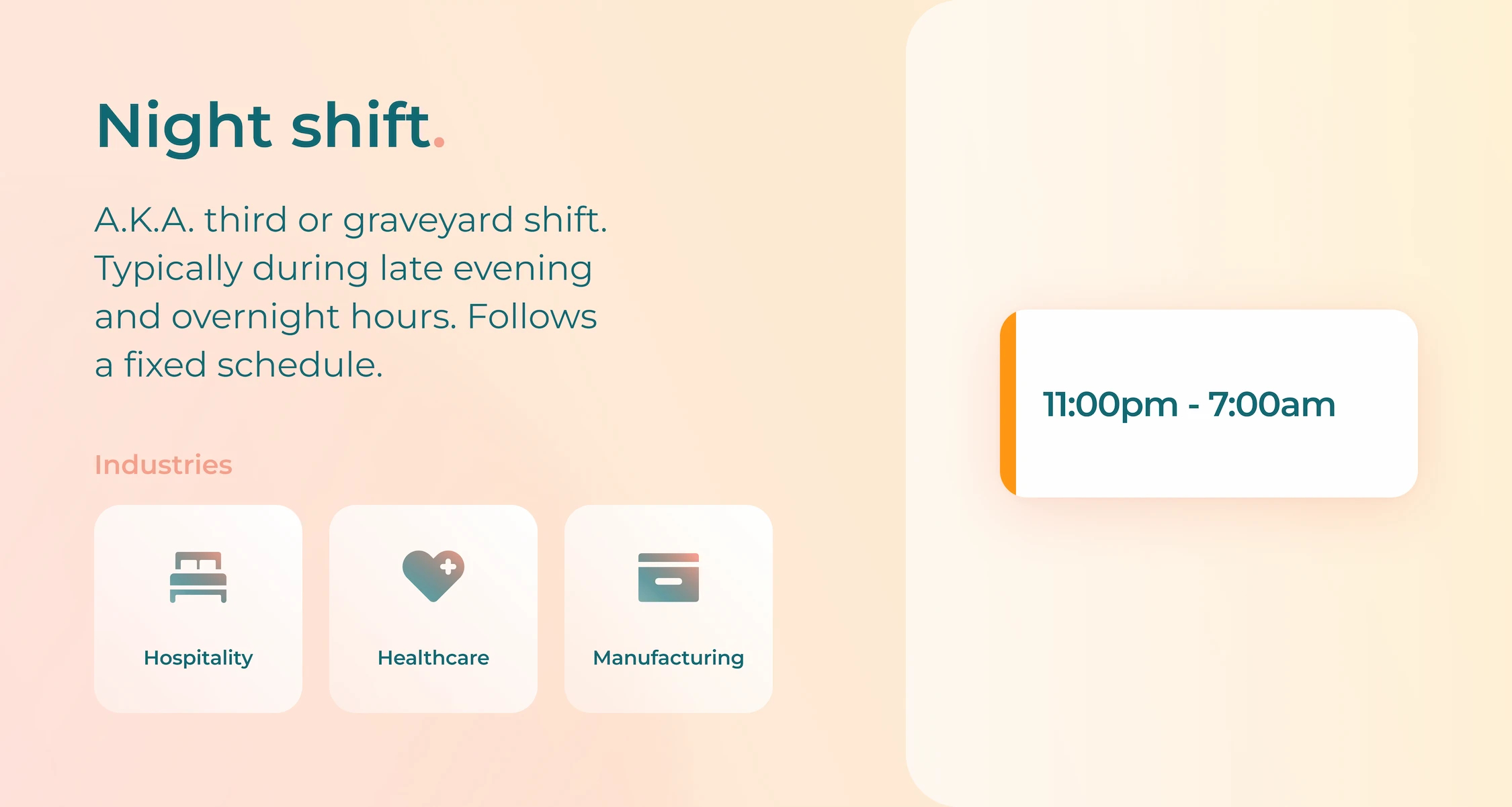 Image with details about night shifts and industries that use them.