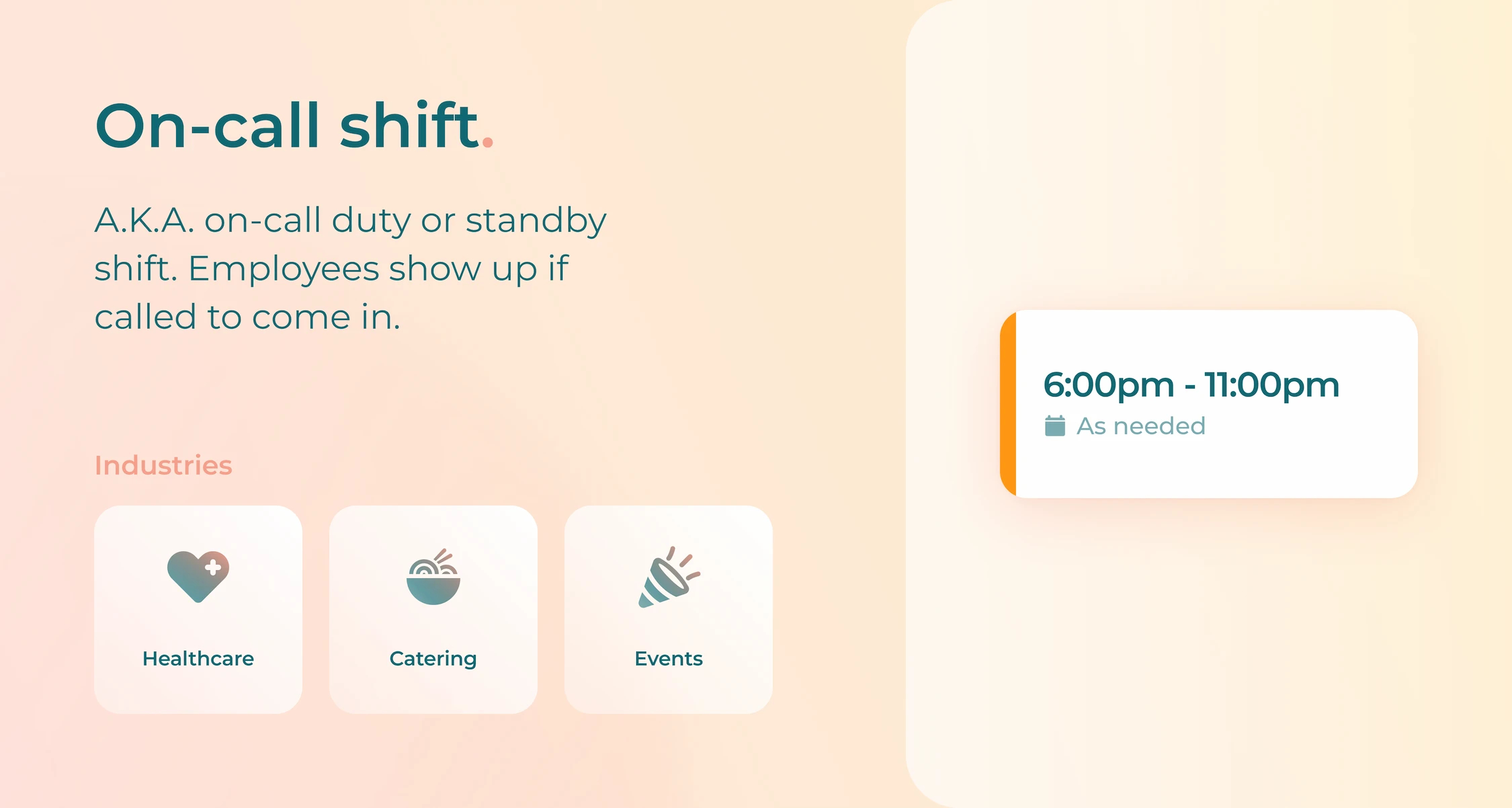 Image with details about on-call shifts and industries that use them.