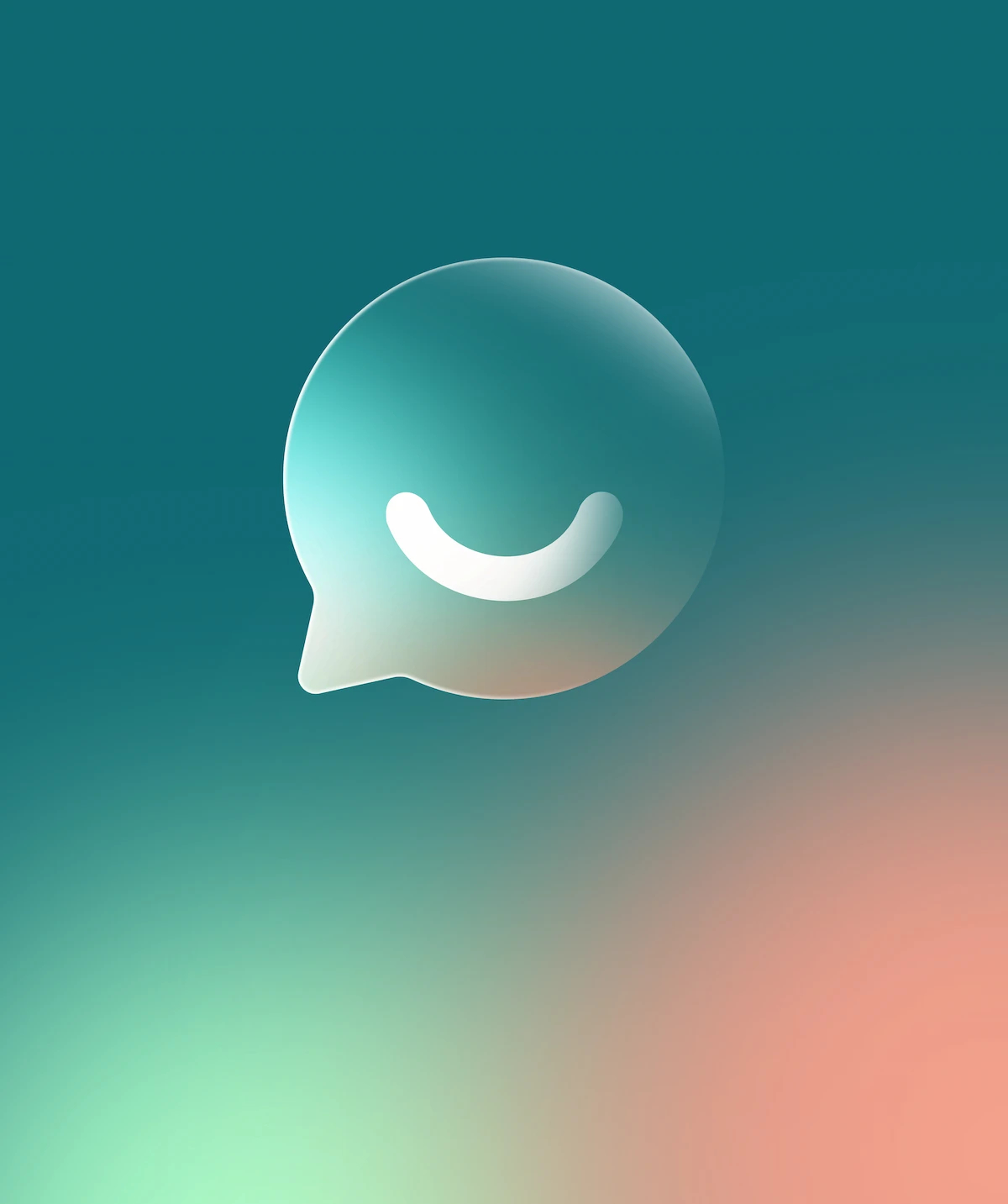 An illustration of a smiling face in a discussion bubble
