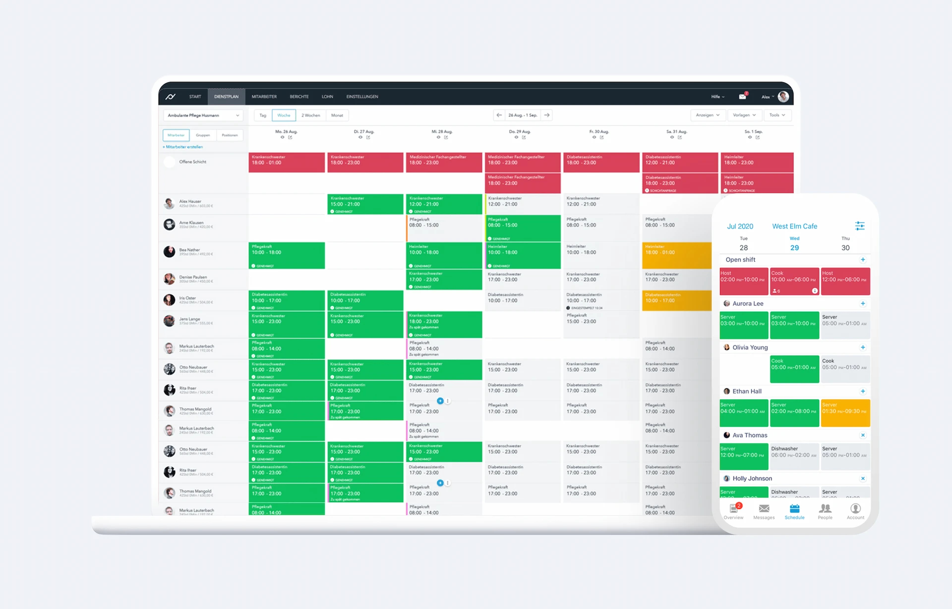 Planday software interface