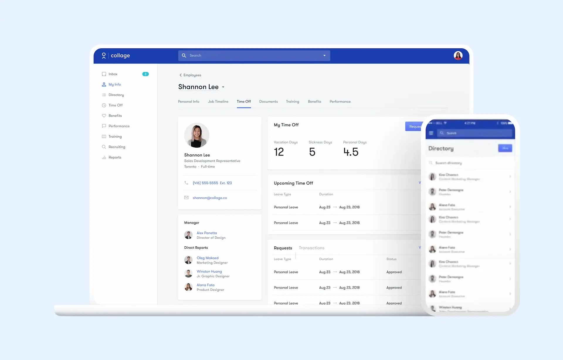 CollageHR, a HR software for small businesses