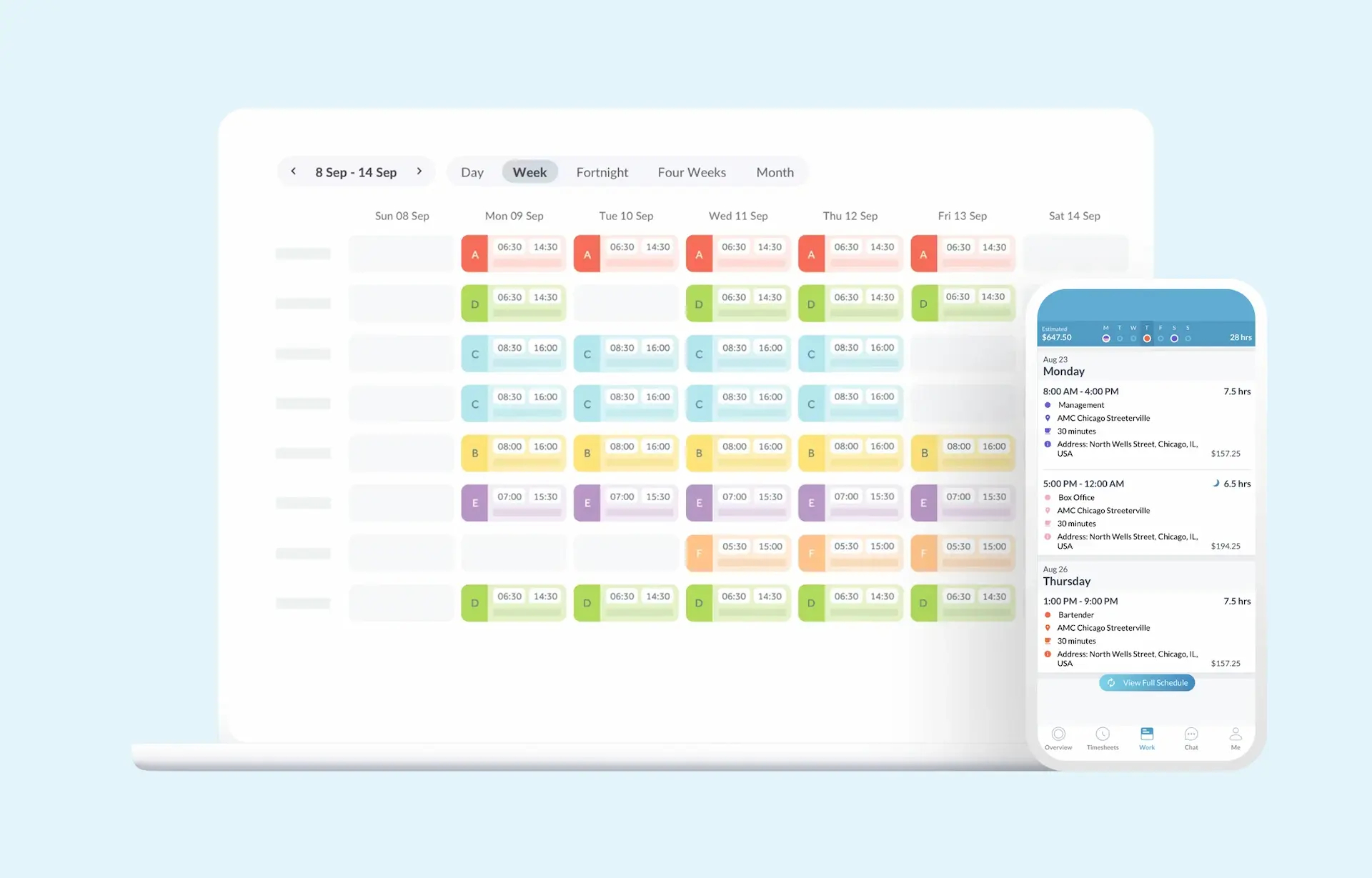 Workforce.com software interface