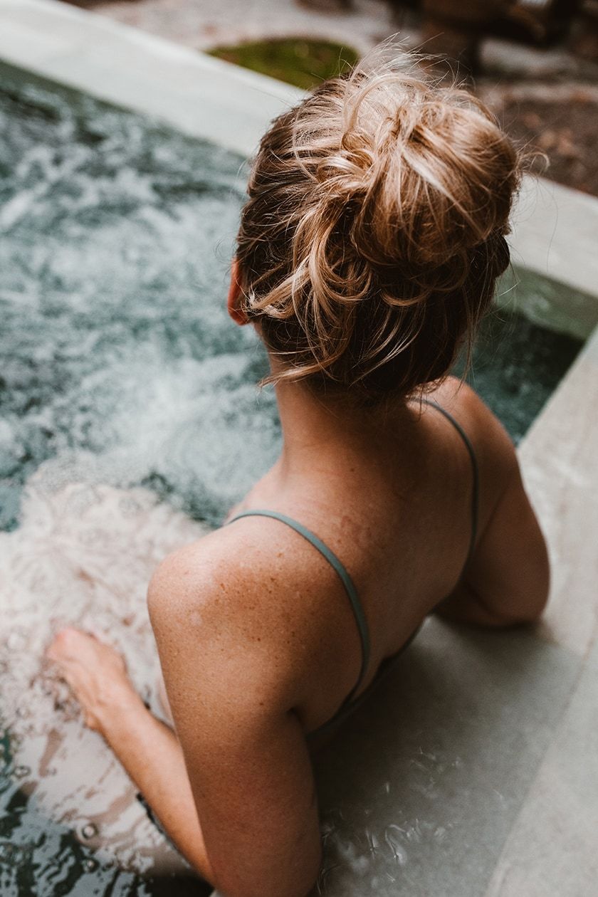 Young woman relaxing during a day at the spa