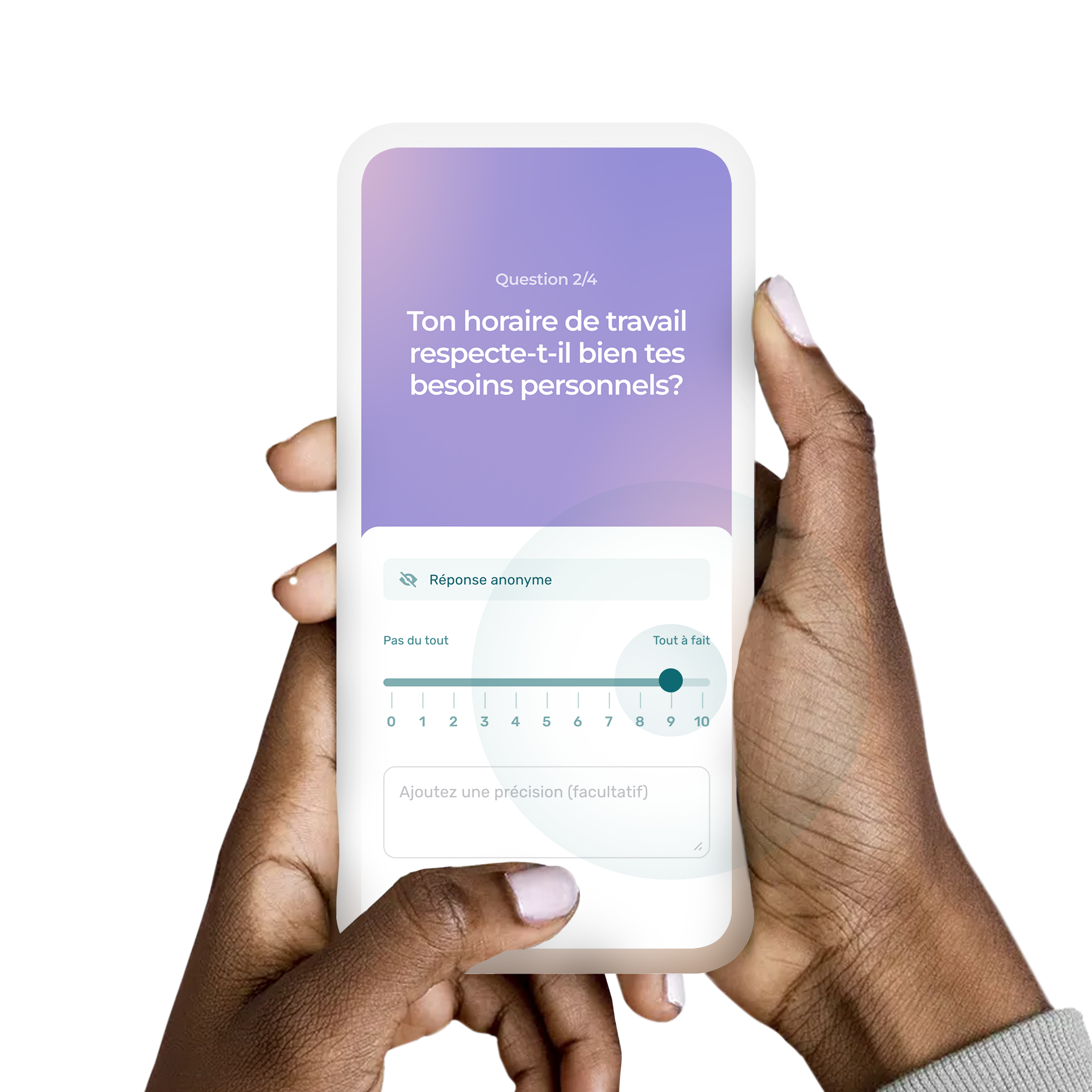 Sondage dans l'app mobile d'Agendrix