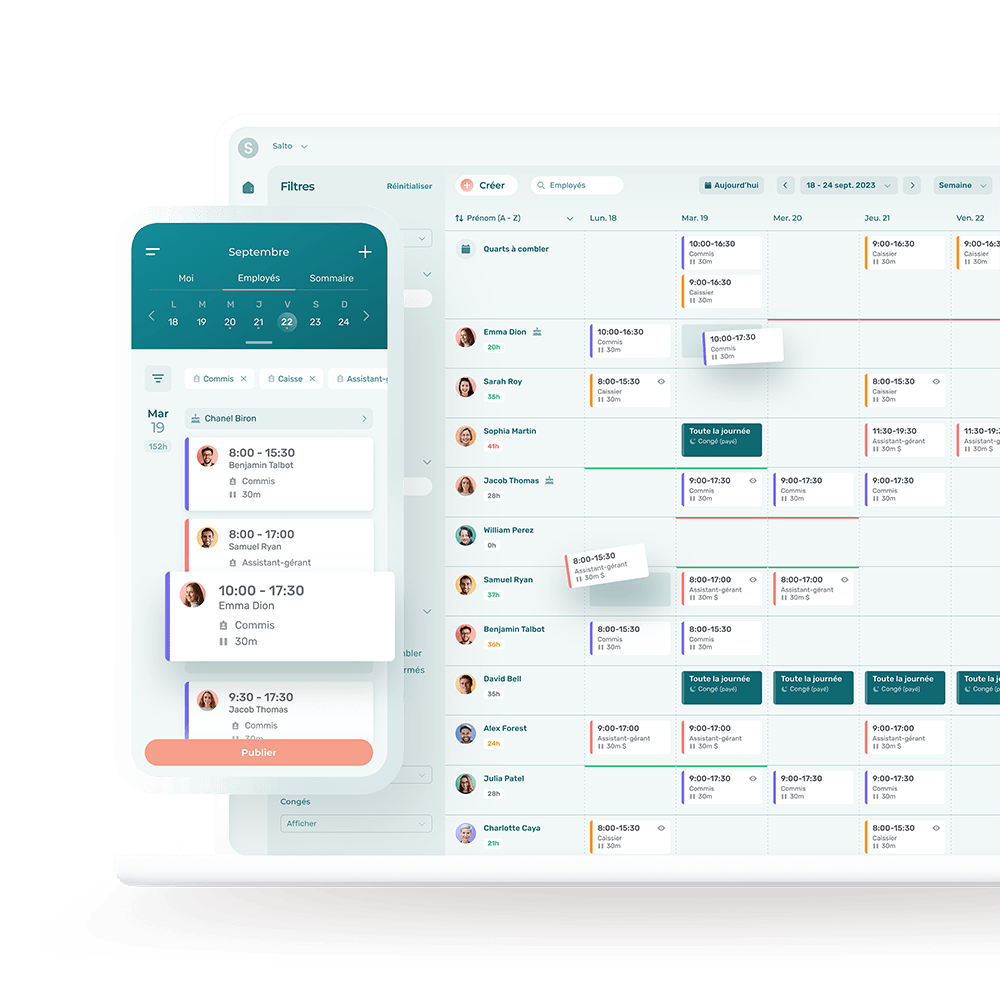 Gestion d'horaire dans le logiciel Agendrix