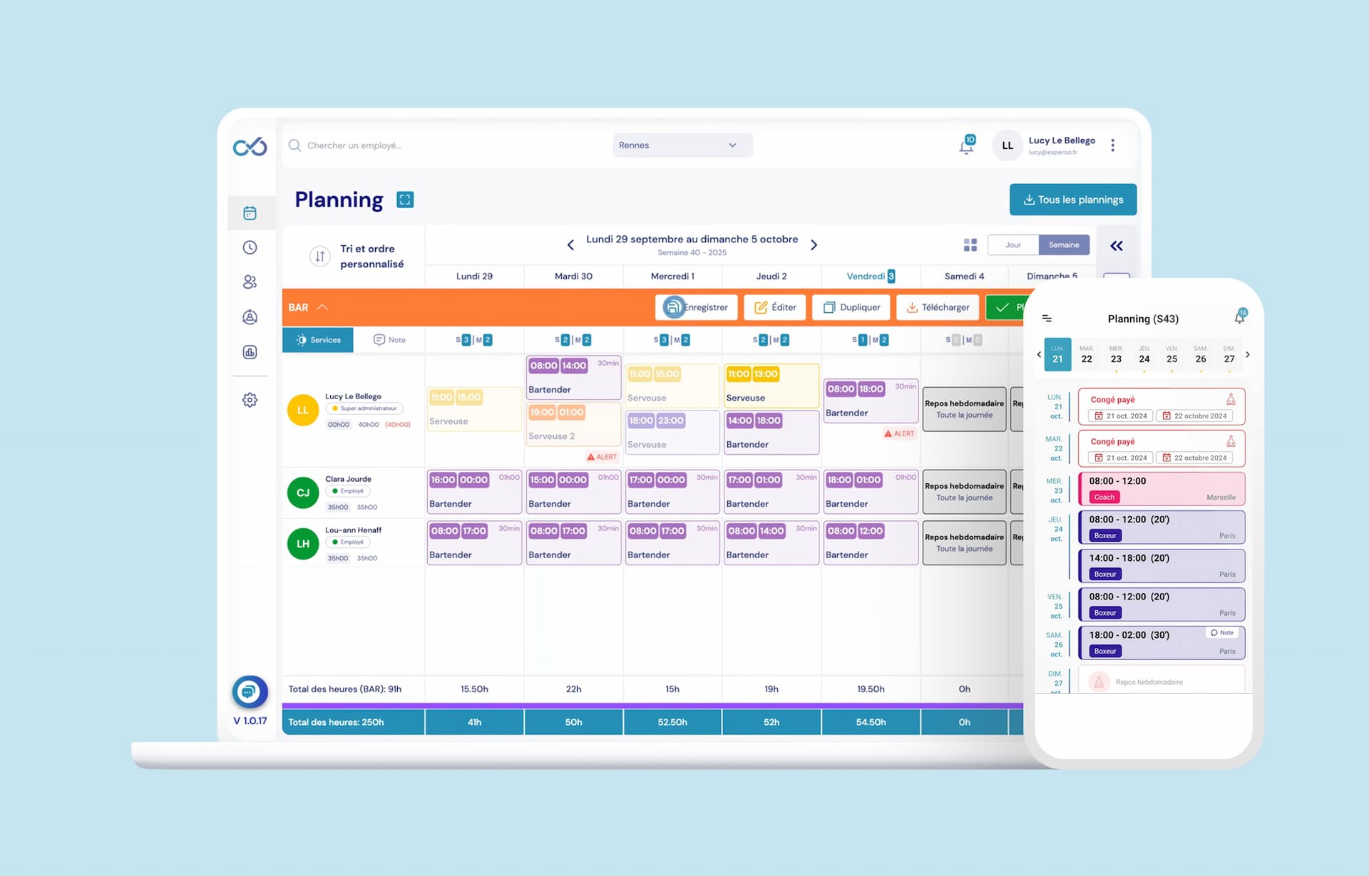 Esperoo, logiciel de planning pour restaurant