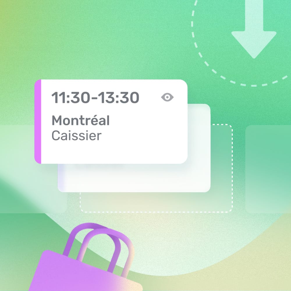 Planning commerce de détail avec sac