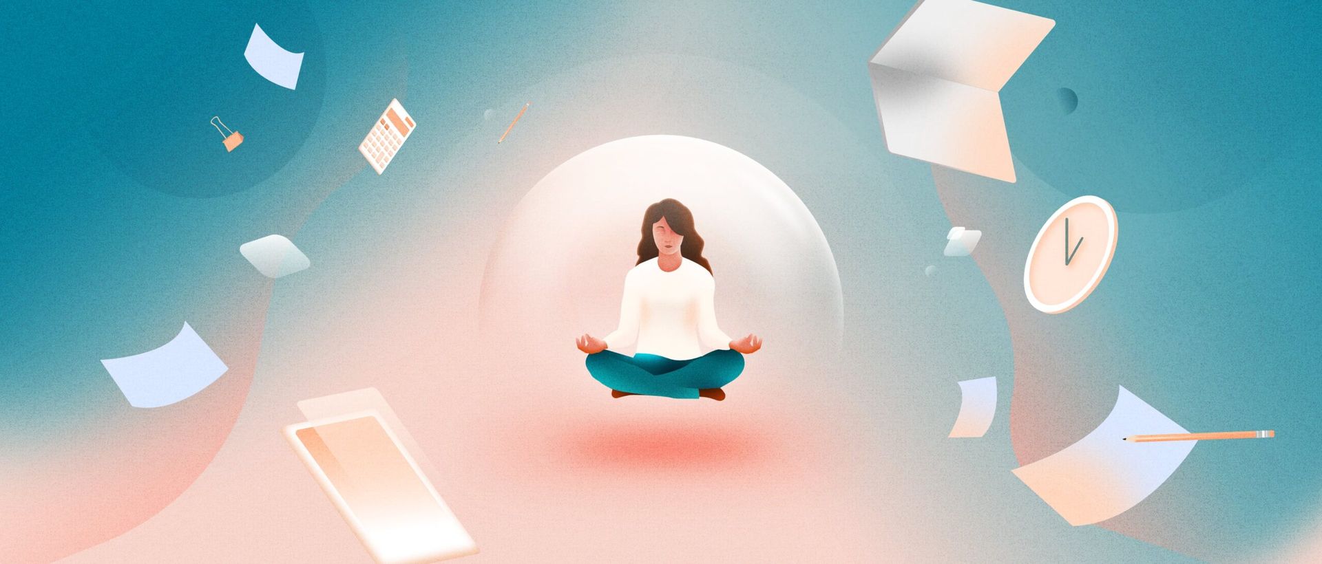 Woman meditating to minimize stress at work