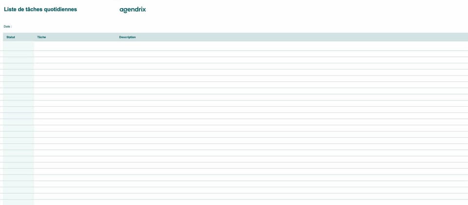 Modèle Excel de liste de tâches