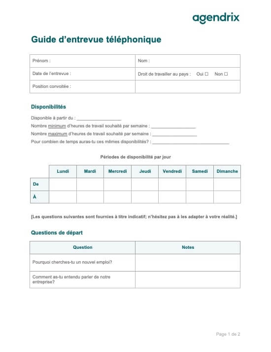 Guide d'entrevue téléphonique gratuit à télécharger