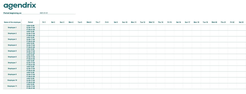 Excel Vacation Schedule Template