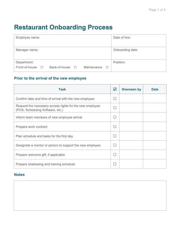 screenshot restaurant onboarding process