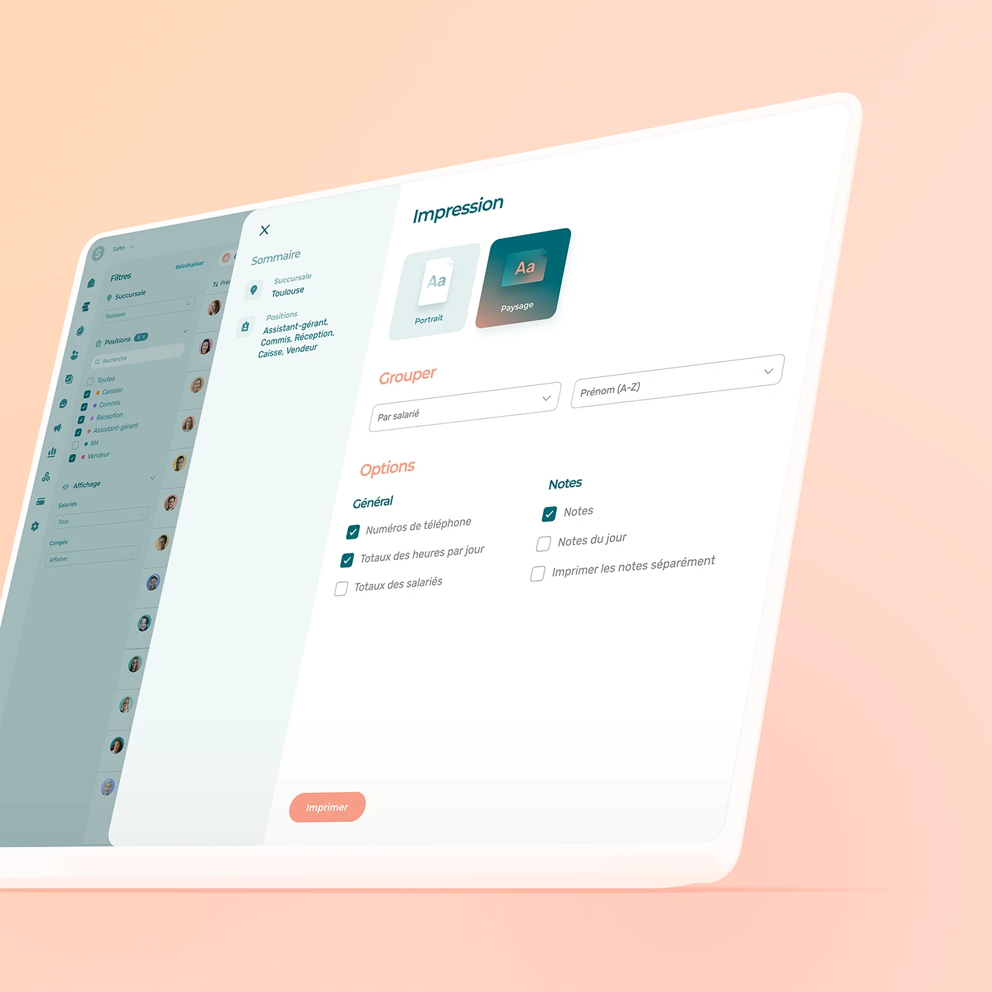 Impression des plannings avec le logiciel Agendrix
