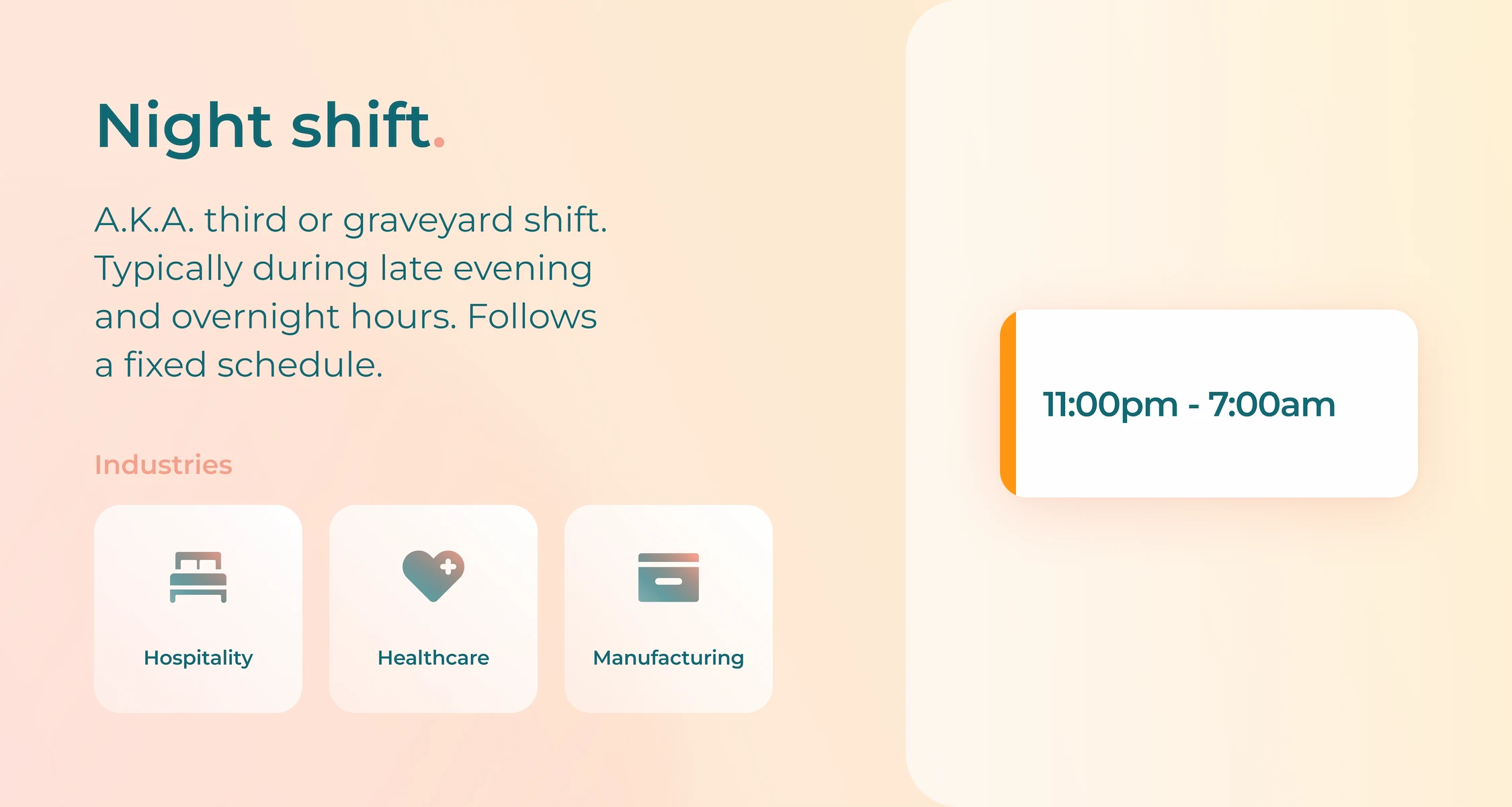 Image with details about night shifts and industries that use them.