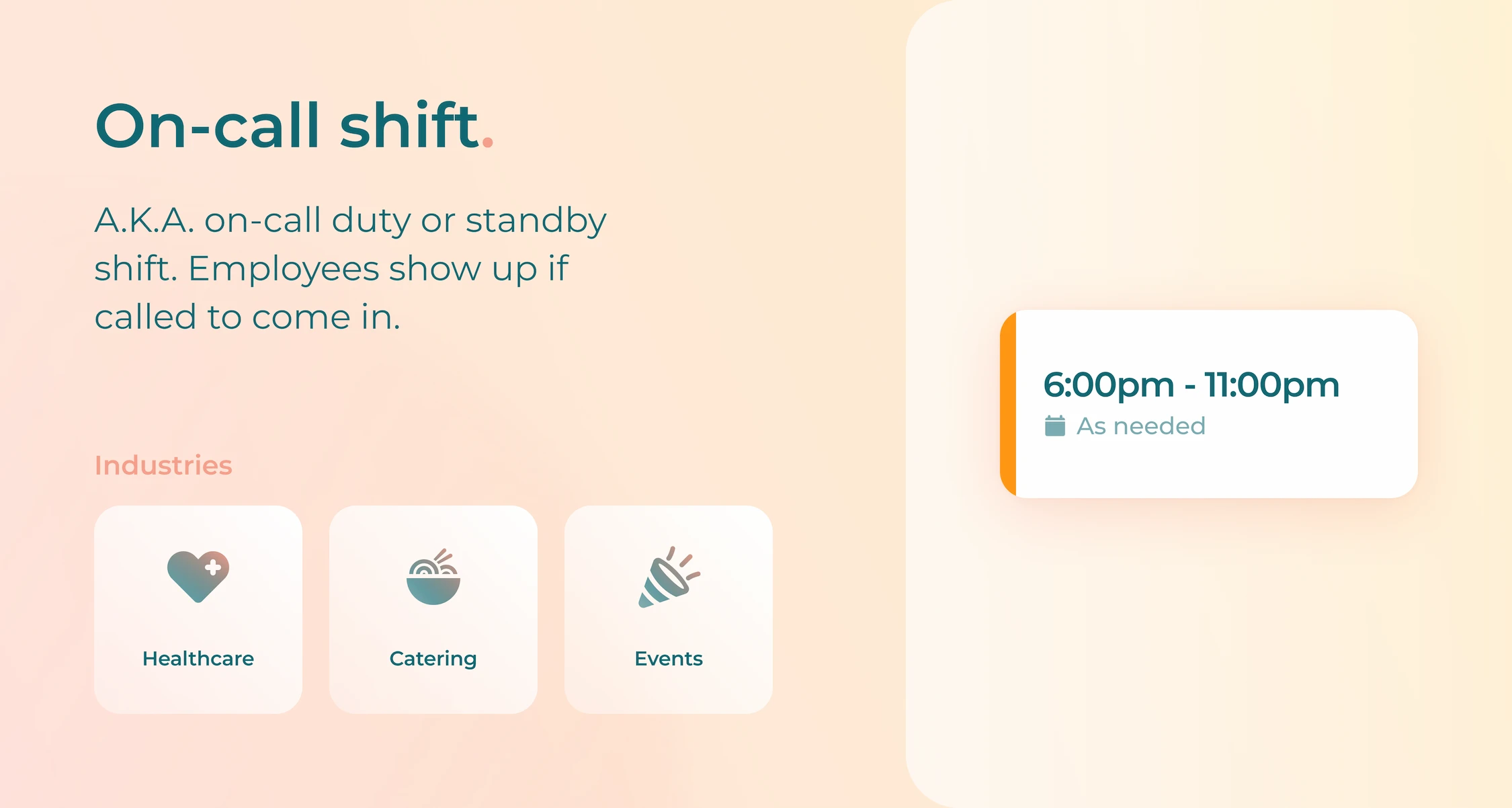 Image with details about on-call shifts and industries that use them.
