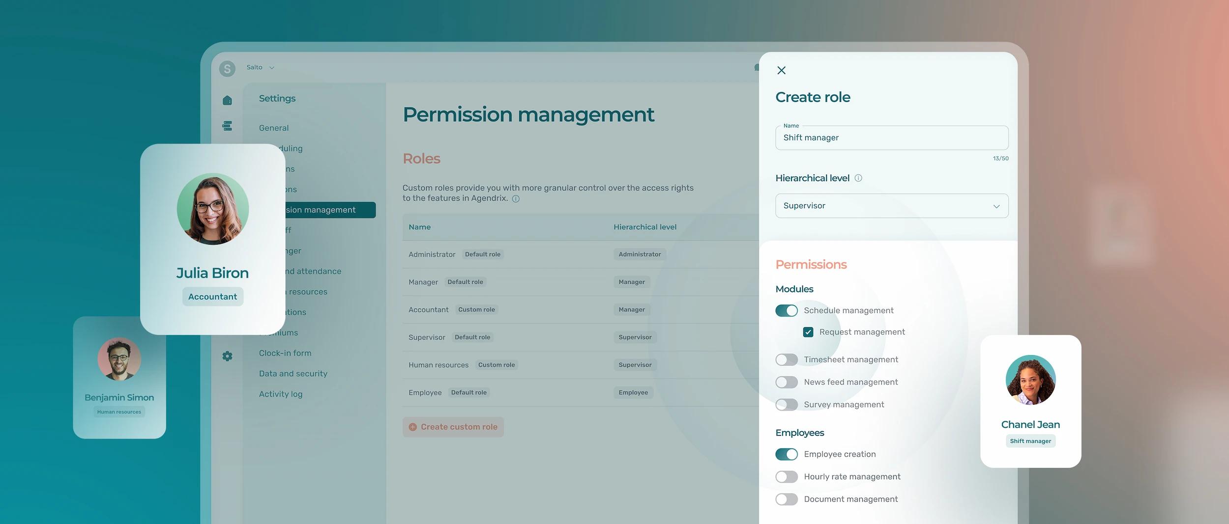 Fine-Tune User Access Rights With Custom Roles - Agendrix